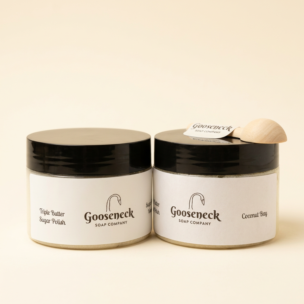 Sugar Polish jars on a warm ivory background