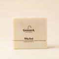 Billy Goat soap on a warm ivory background